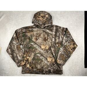 REALTREE Hoodie Mens Sz L Xtra Camo Hunting Fleece Lined Pullover Pockets Gaiter